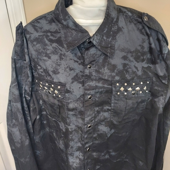Raw Blue Division Graphic Button Down - Picture 2 of 10